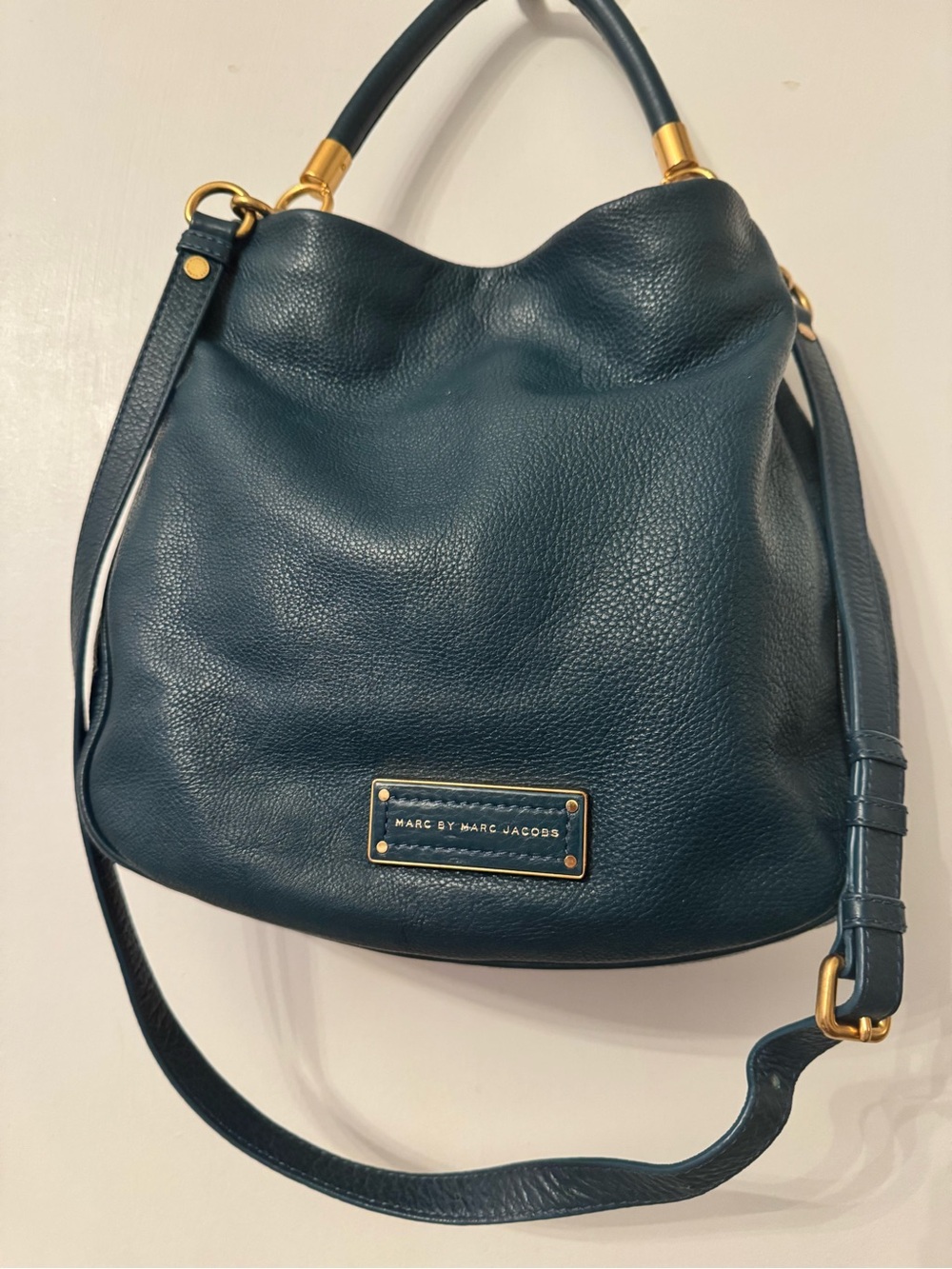 Marc by Marc Jacobs Deep Teal Pebbled Leather Hobo